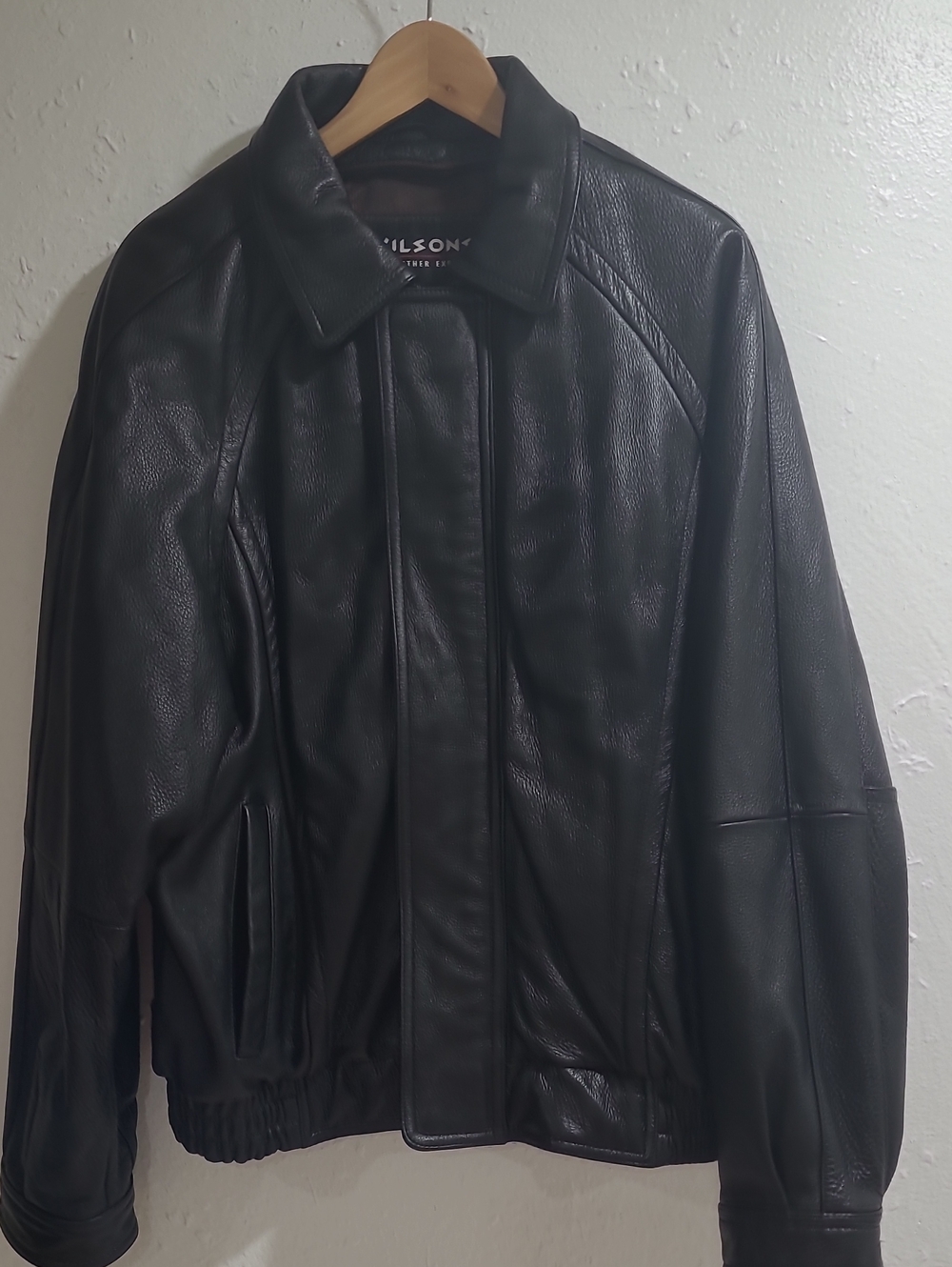 Wilson Black Leather Bomber Jacket